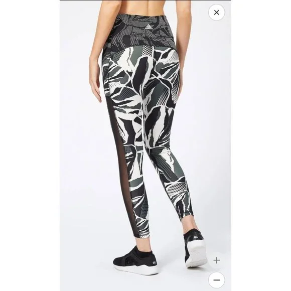 Adidas Leggings M High Rise 7/8 Believe This Green Black Mesh - Picture 4 of 15